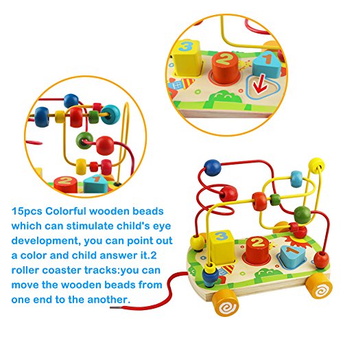 Juguetes Montessori de Madera Laberinto Abaco de Cuenta Juegos Motricidad Fina Cubo de Actividades para Bebes 18 Meses