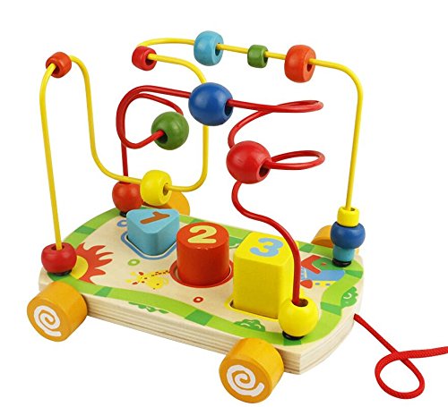 Juguetes Montessori de Madera Laberinto Abaco de Cuenta Juegos Motricidad Fina Cubo de Actividades para Bebes 18 Meses