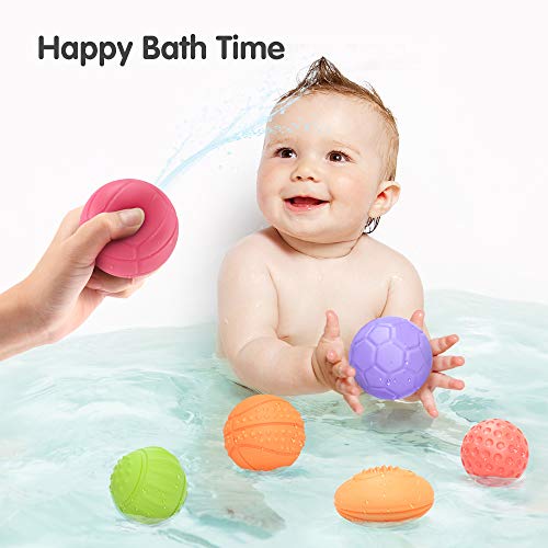 Juguetes para bebés Bolas de apilamiento para bebés de 0 a 6 meses, Juguetes educativos de compresión suave, Juguetes para masticar la dentición Juguetes para el baño del bebé Niños pequeños 0-3 años