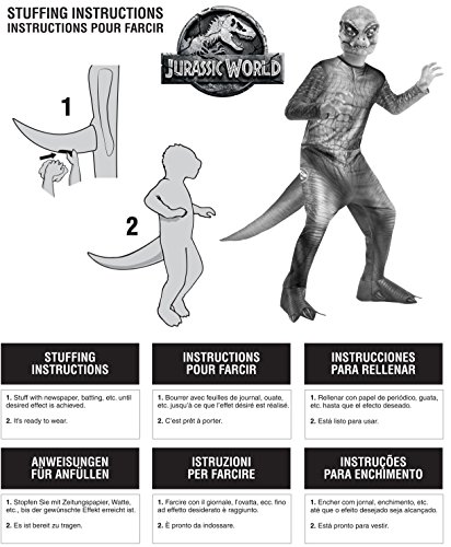 Jurassic World - Disfraz de dinosaurio Velociraptor para niños, infantil 5-7 años (Rubie's 641180-M)