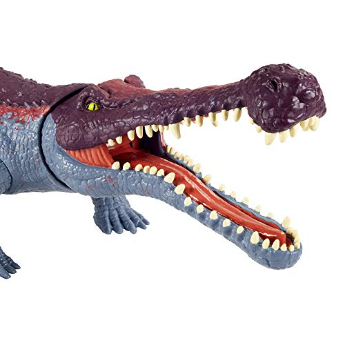 Jurassic World Mordedores Gigantes Sarchosuchus Dinosaurio de ataque Figura de juguete para niños (Mattel GVG68)