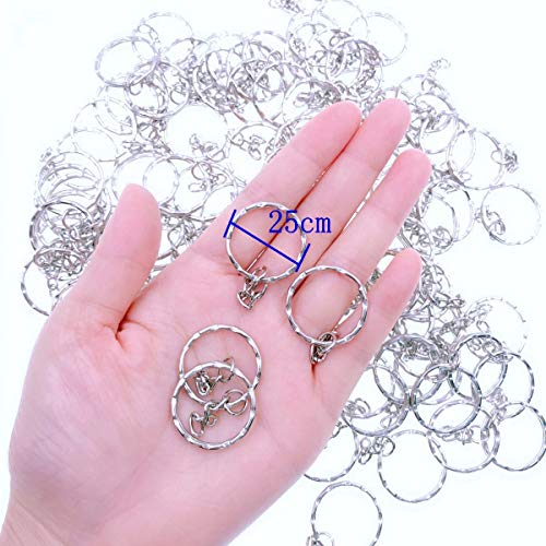 JZK 100 X Anilla de llavero anillas llaveros anillo de llavero con cadena 25 mm anillas llaveros separables