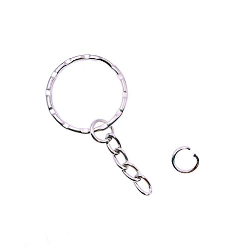 JZK 100 X Anilla de llavero anillas llaveros anillo de llavero con cadena 25 mm anillas llaveros separables