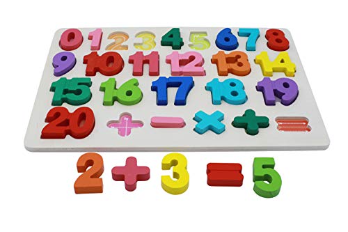 KanCai 1-20 Bebé Número de Madera Que aprende Jigsaw Puzzle Board Shape Numbers Puzzle Toy para niños
