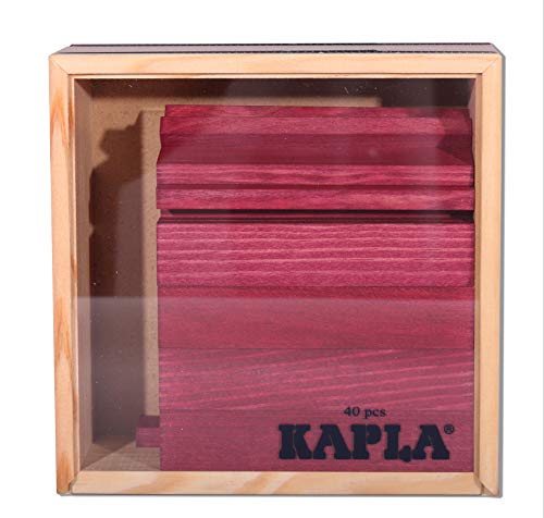 Kapla 9000160 - Pestañas de Madera (40 Piezas, en Caja), Color Morado
