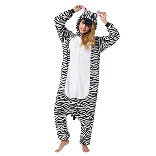 Katara (10+ Modelos) Kigurumi Pijamas Disfraz Animal Halloween Adultos Cebra Talla 145-155cm , color/modelo surtido