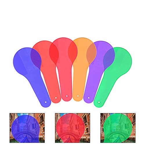 KATOOM Paletas de Colores 6 Piezas, Lentes de Mezcla translúcidas Recursos de Aprendizaje primarios para niños Estudiar Ciencias Educación Escolar temprana (Rojo Amarillo Azul Verde Naranja Púrpura)