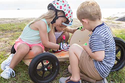 KIDDIMOTO Guantes de Ciclismo sin Dedos para Infantil (niñas y niños) - Bicicleta, MTB, BMX, Carretera, Montaña - Cereza - Talla: M (5-8 años)
