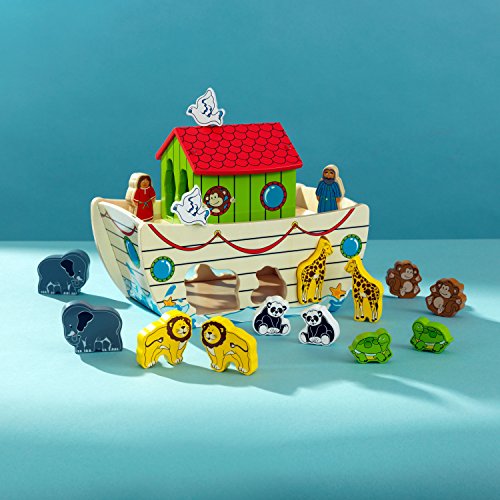 KidKraft 63244 Juego de madera para niños Arca de Noé con 17 piezas incluidas para identificar formas y animales , color/modelo surtido