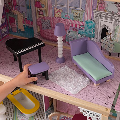 KidKraft- Annabelle Casa de muñecas de madera con muebles y accesorios incluidos, 3 pisos, para muñecas de 30 cm , Color Multicolor (65934)