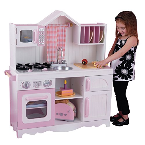KidKraft- Cocina de juguete de madera moderna para niños , Color Multicolor (53222)