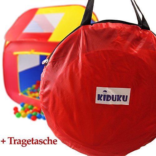 KIDUKU® Tienda de campaña Infantil Piscina de Bolas Tienda de Tela para niños Pop up + 200 Bolas + Bolsa para Interior y Exterior