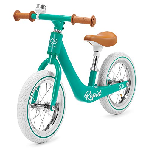 Kinderkraft Bicicleta sin Pedales RAPID, Sólida, Segura, Ajustable, Retro, Verde