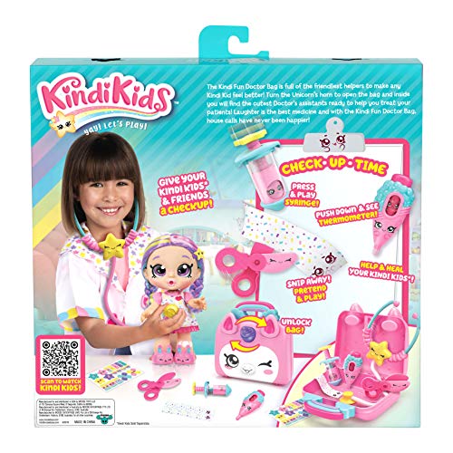 Kindi Kids Hospital Corner - Juego de Bolsa para médicos con Unicornio, Incluye 4 Accesorios Shopkins
