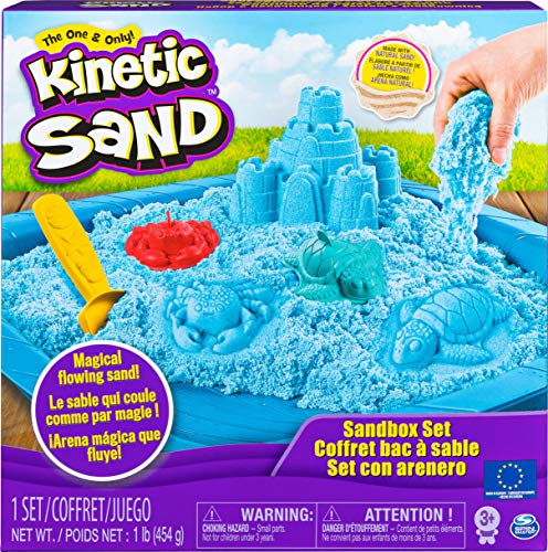 Kinetic Sand-Sandbox & Molds Spin Master Juego de Caja de Arena Morada, 20106638