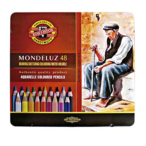 KOH-I-NOOR 3727 Lápices Mondeluz acuarela de colores - Surtido de Color (juego de 48)