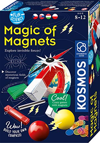 KOSMOS 616601 Fun Science - Magia de los imanes versión multilingüe (HU, CZ, SK, PL, no DE) Explora Fuerzas Invisibles y construye una brújula, Kit de experimentación para niños