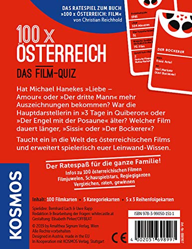 Kosmos Die Film-Quiz 698997 - Juego de 100 Unidades de Austria