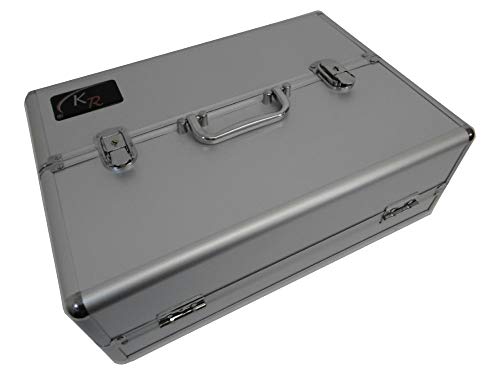 KR Multicase - Funda de aluminio estándar con tapa doble con bandeja para ángulos oscuros: 1 x cápsula, 3 x rinoceronte, 100 tropas