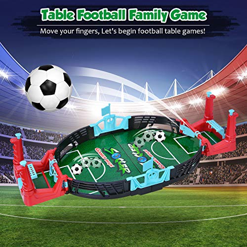 Kriogor Mini Mesa De Futbolín Juegos, Mesa de Juego de futbolín Mini Juego de Arcade de Mesa de fútbol Juego de fútbol de Escritorio en Miniatura para niños Fiesta Familiar