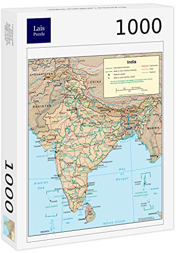 Lais Puzzle Mapa físico de la India 1000 Piezas