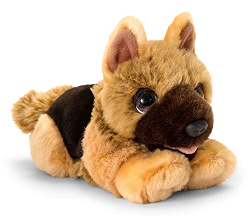 Lashuma Keel Toys - Perro de peluche tumbado de 32 cm, color beige
