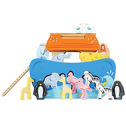 Le Toy Van - Arca de Noé de madera | Puzzle de animales clasificador de formas | Recomendado para niños y niñas - A partir de +24 meses