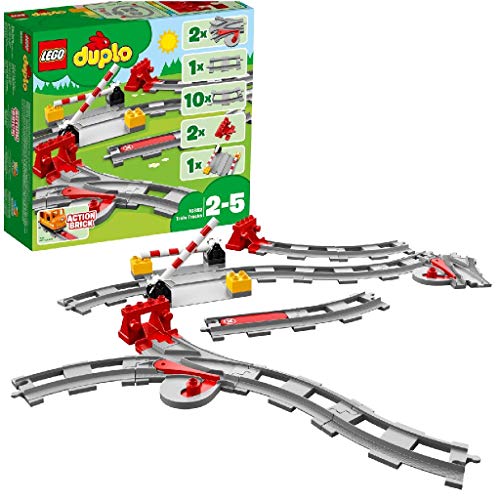LEGO 10882 DUPLO Town Vías ferroviarias, Juguete de Construcción para Niños de +2 años, Accesorio para Trenes