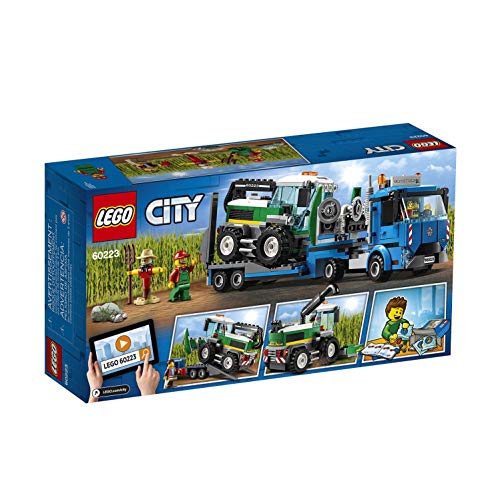 LEGO City Great Vehicles - Transporte de la Cosechadora, Juguete Creativo de Construcción y Aventuras con Tractor y Camión de Transporte (60223)