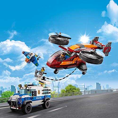 LEGO City - Police Policía Aérea: Robo del Diamante, juguete divertido y creativo de construcción con vehículos, luces y sonido (60209)