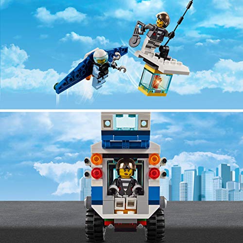 LEGO City - Police Policía Aérea: Robo del Diamante, juguete divertido y creativo de construcción con vehículos, luces y sonido (60209)