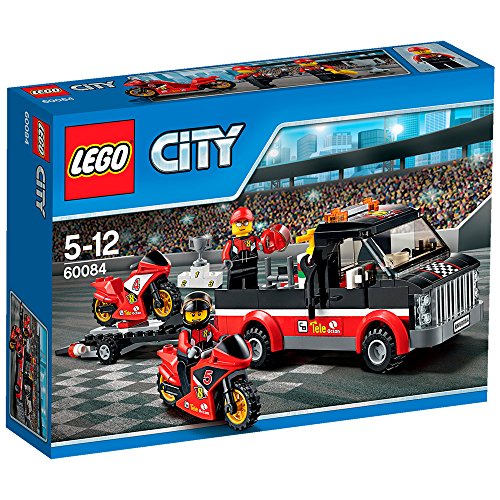LEGO City- Transporte Moto de Carreras, Multicolor, 26.2 x 19.3 x 5.8 (60084)