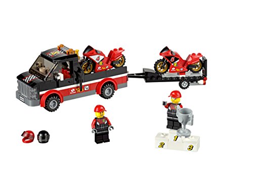 LEGO City- Transporte Moto de Carreras, Multicolor, 26.2 x 19.3 x 5.8 (60084)
