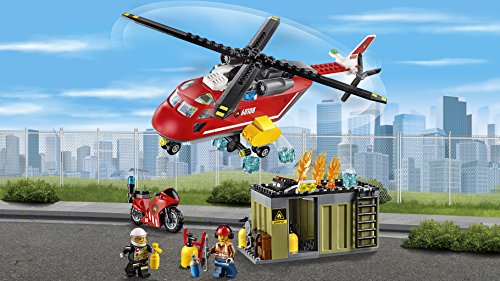 LEGO City - Unidad de Lucha contra Incendios, Set de Construcción con Helicóptero de Bomberos de Juguete (60108)