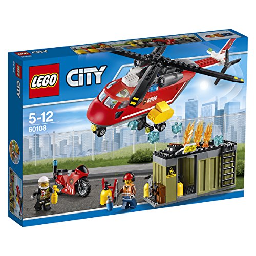 LEGO City - Unidad de Lucha contra Incendios, Set de Construcción con Helicóptero de Bomberos de Juguete (60108)