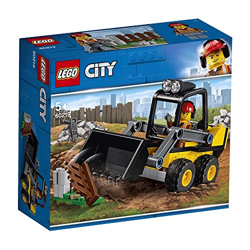 LEGO City Vehicles - Retrocargadora, Grúa de Construcción de juguete, Incluye Minifigura de Obrero (60219)