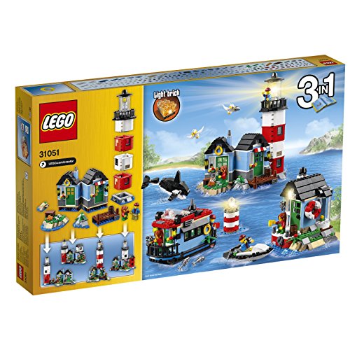 LEGO Creator - Isla del Faro, Juguete de Construcción 3 en 1, Incluye Figuras de Animales Marinos (31051)
