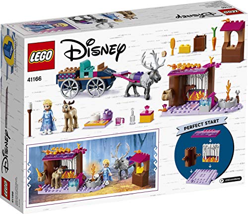 LEGO Disney Princess - Aventura en Carreta de Elsa, Juguete de Construcción del Carruaje de Frozen 2, Incluye Minifiguras de 2 ciervos (41166)