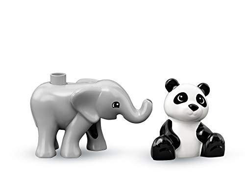 LEGO DUPLO Town - Animalitos Nuevo juguete de construcción didáctico, incluye una Jirafa, un Elefante, un Oso Panda y un Tigre Blanco (10904)