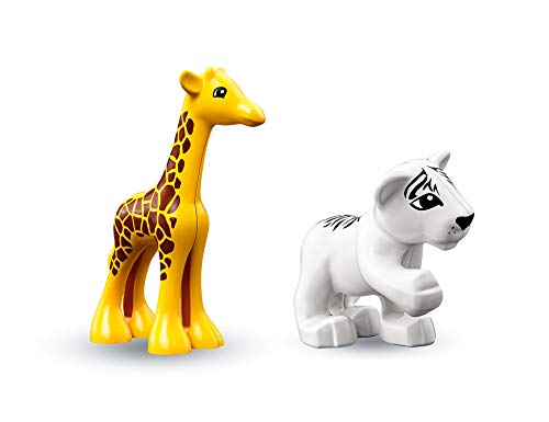 LEGO DUPLO Town - Animalitos Nuevo juguete de construcción didáctico, incluye una Jirafa, un Elefante, un Oso Panda y un Tigre Blanco (10904)