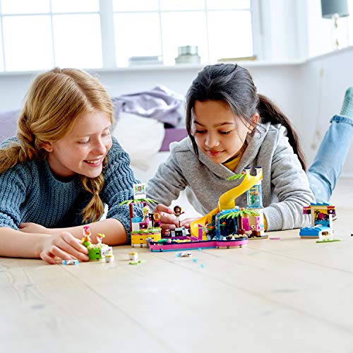LEGO Friends - Fiesta en la Piscina de Andrea Nuevo set de construcción con Tobogán de Juguete, Catarata y Puesto de DJ (41374)