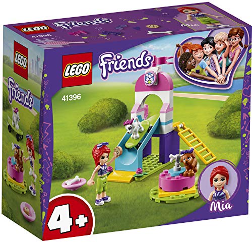 LEGO Friends - Parque para Cachorros, Set de Construcción a Partir de 4 Años, Incluye Mini Muñeca de Mia, dos Perros, un Tobogán, un Monopatín y un Tiovivo (41396)