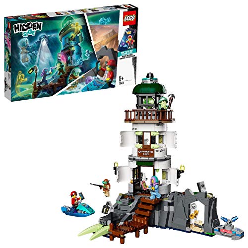 LEGO Hidden Side - Faro de la Oscuridad, Juguete de Construcción con App de Realidad Aumentada, Incluye Moto Acuática y Minifiguras de Fantasmas, a Partir de 8 Años (70431)