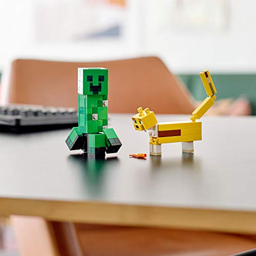 LEGO Minecraft - BigFig: Creeper y Ocelote, Juguete de Construcción Inspirado en el Videojuego, Incluye Figuras de los Personajes, Recomendado a Partir de 7 Años (21156)