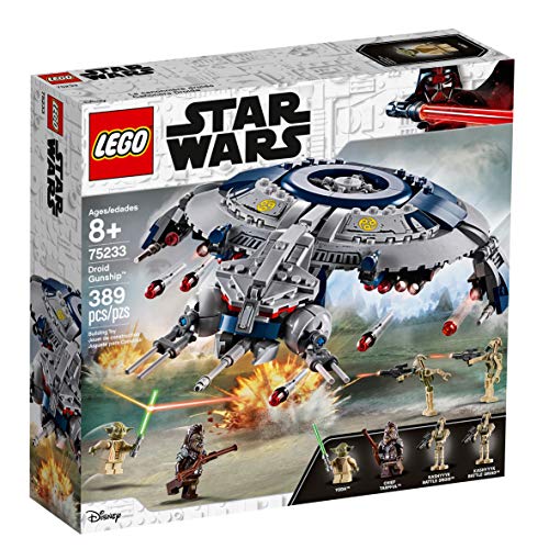 LEGO Star Wars - Cañonera Droide, juguete de construcción y aventuras de La Guerra de las Galaxias con minifigura de Yoda (75233)