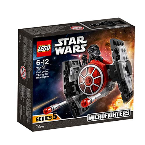 LEGO Star Wars - Microfighter: Caza TIE de la Primera Orden, Juguete de La Guerra de las Galaxias de Nave Espacial para Recrear Aventuras en la Galaxia y Exponer, Incluye Minifigura de Piloto (75194)