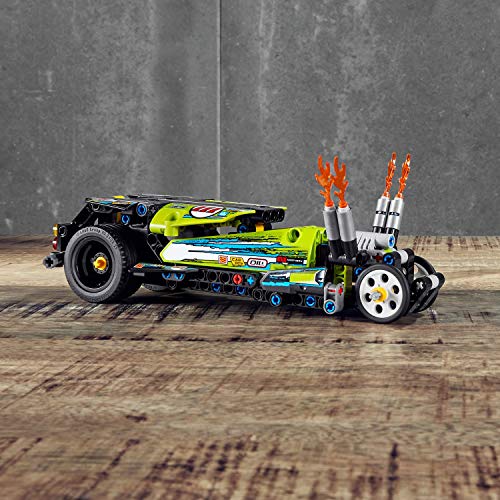LEGO Technic - Dragster, Juguete de Construcción de Coche de Carreras con Motor Pull-back, Set 2 en 1 (42103)