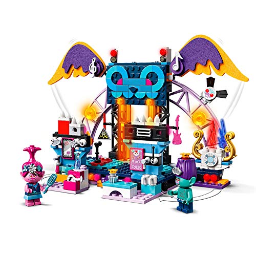 LEGO Trolls - Concierto en Volcano Rock City, Juguete de Construcción con Escenario y Minifiguras de Poppy, Branch y Barb, Incluye Guitarras de Juguete, a Partir de 6 Años (41254)