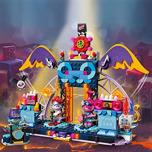 LEGO Trolls - Concierto en Volcano Rock City, Juguete de Construcción con Escenario y Minifiguras de Poppy, Branch y Barb, Incluye Guitarras de Juguete, a Partir de 6 Años (41254)