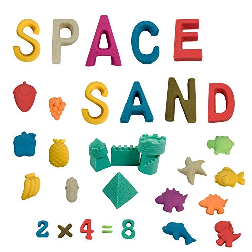 Leo & Emma Space Sand 950 Gramos, Arena mágica, Arena cinética, Arena Coloreada, Muchos Colores (Rojo)